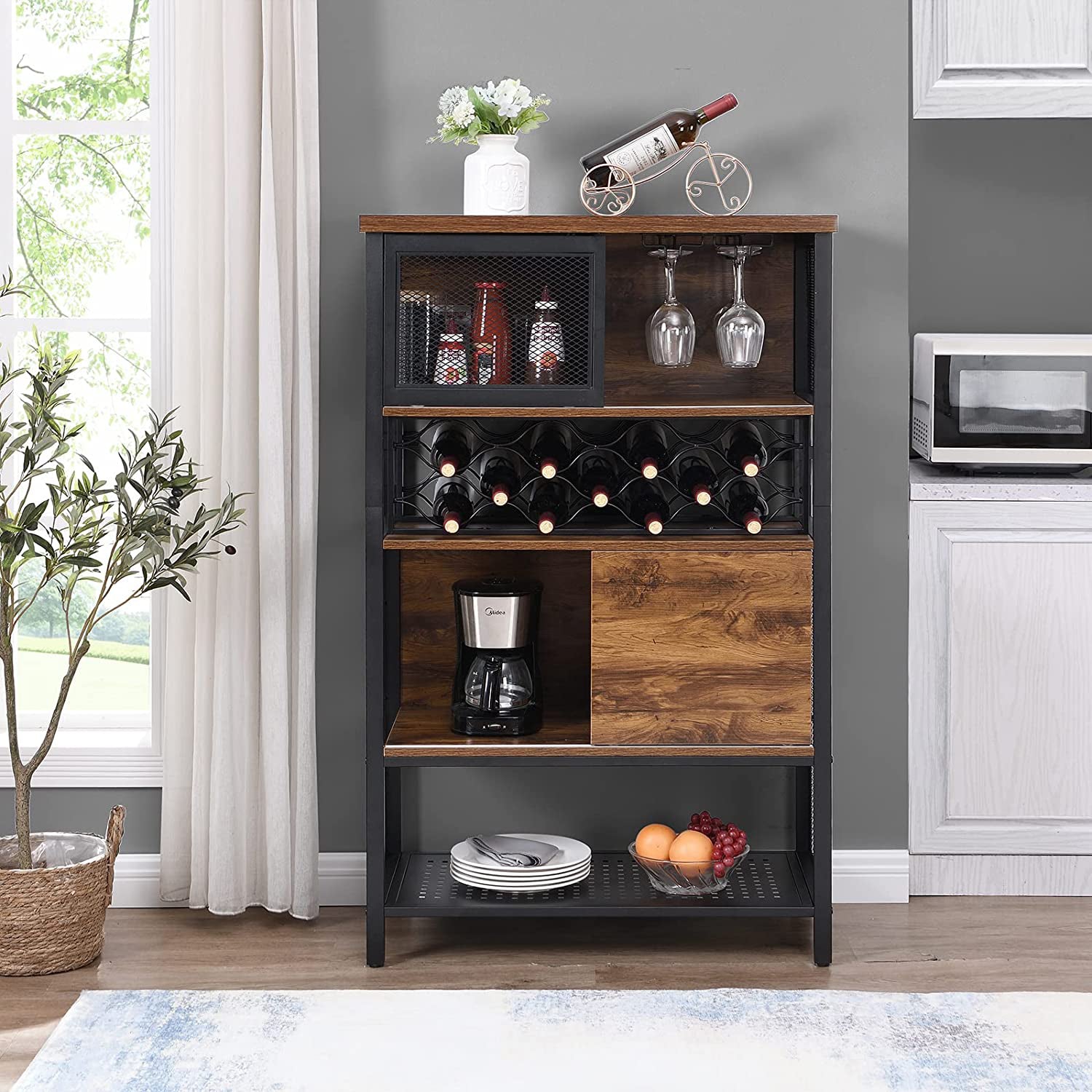 Wine Bar Cabinet for Liquor and Glasses Cheap Best Sale