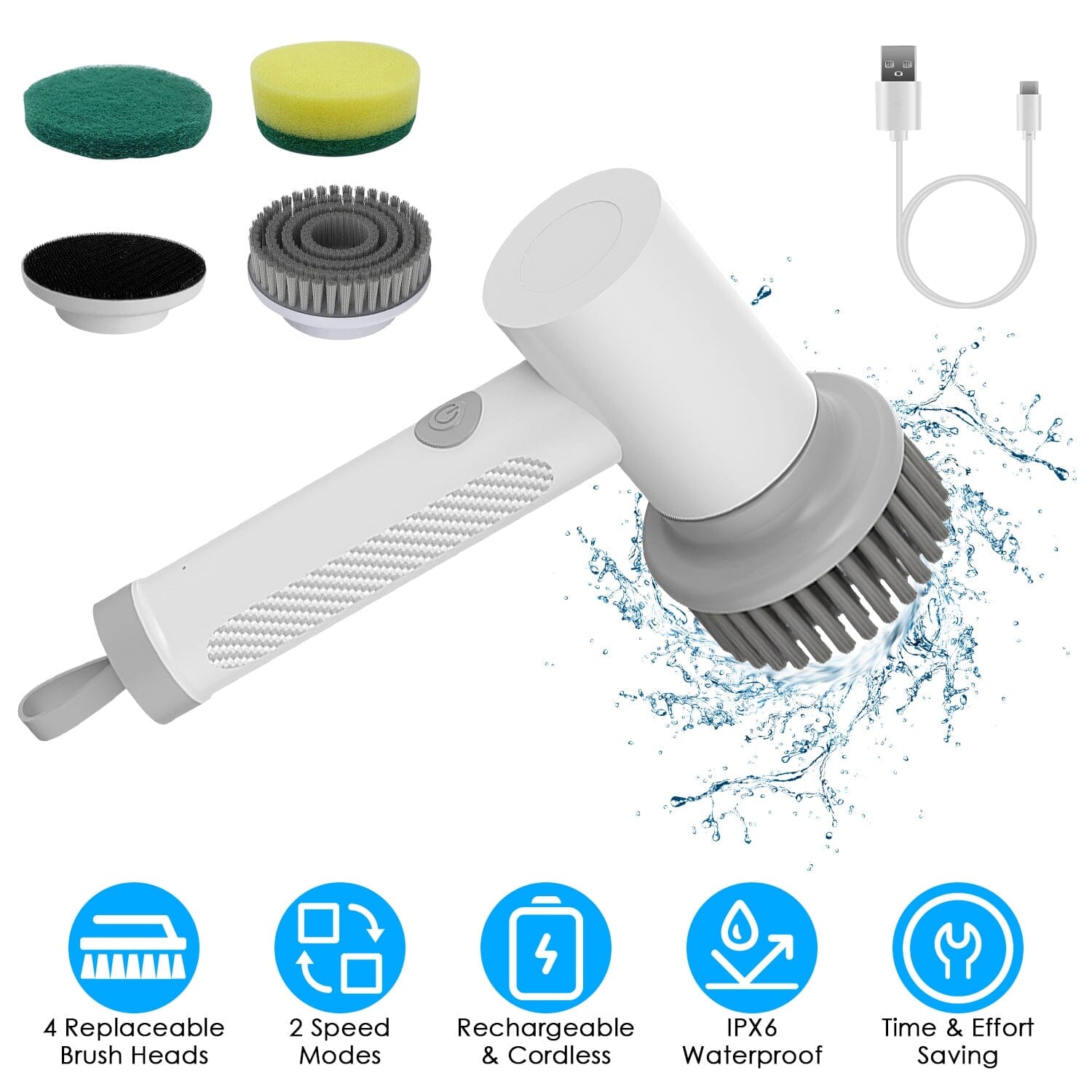 Electric Handheld Spin Scrubber Cordless Cleaning Brush with 2 Rotating Speeds Low Cost Online