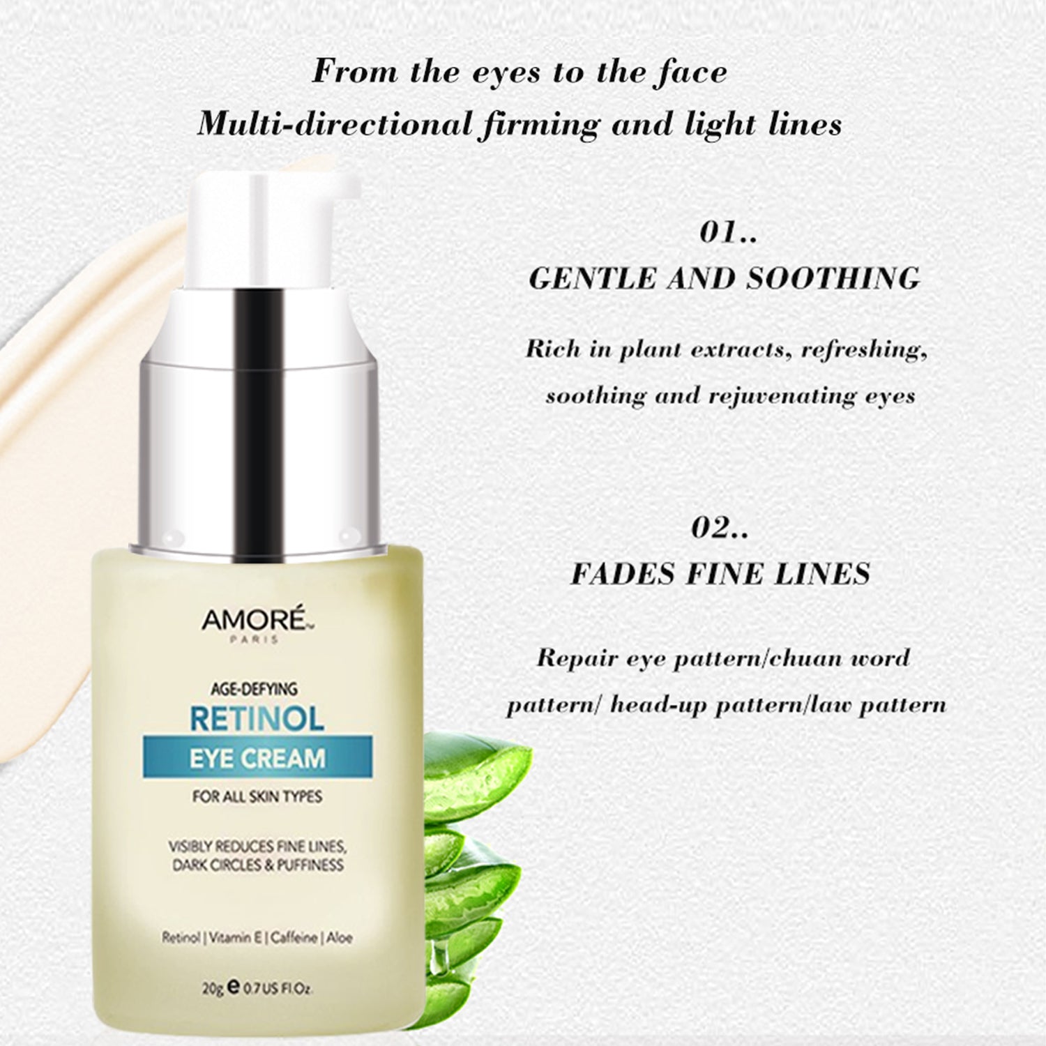 Anti-Aging Soothing Retinol Eye Cream A with Aloe, Hyaluronic Acid and Vitamin E Sale View