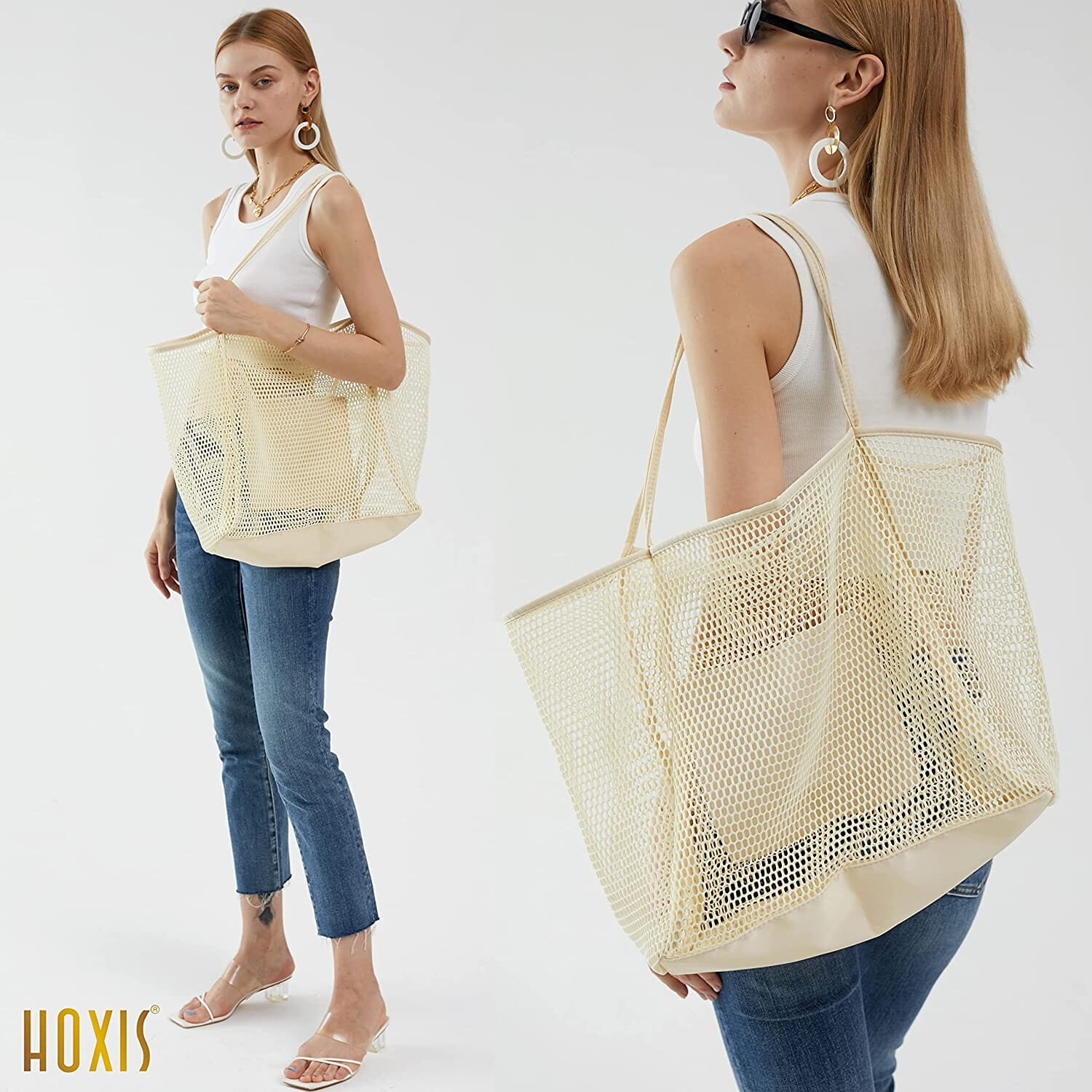 HOXIS Mesh Beach Tote Women's Shoulder Bag Clearance Cost