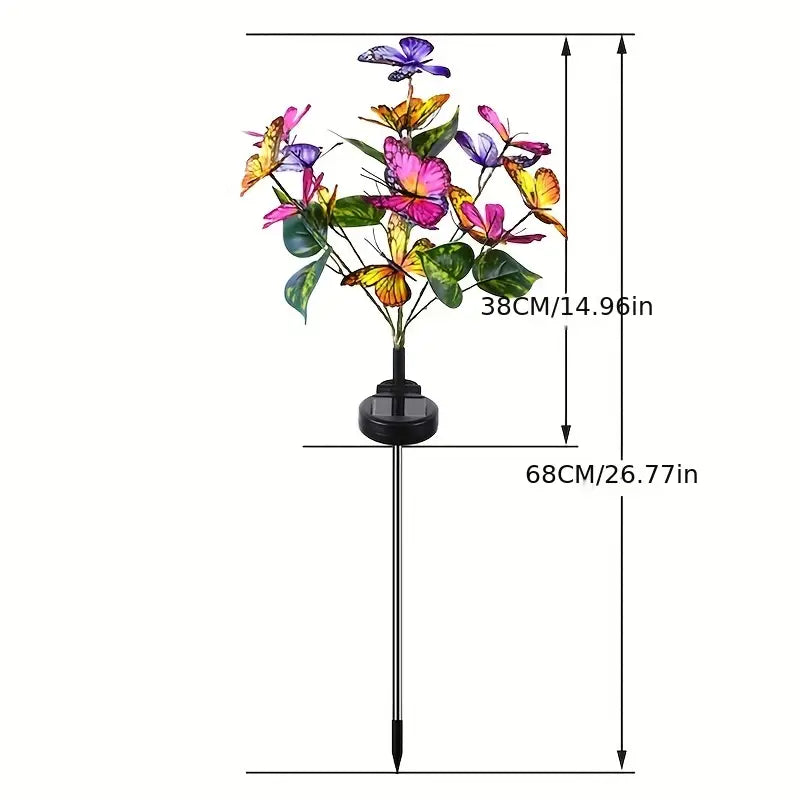 2-Pack: Solar-Powered Butterfly Flower Lamp Discount View