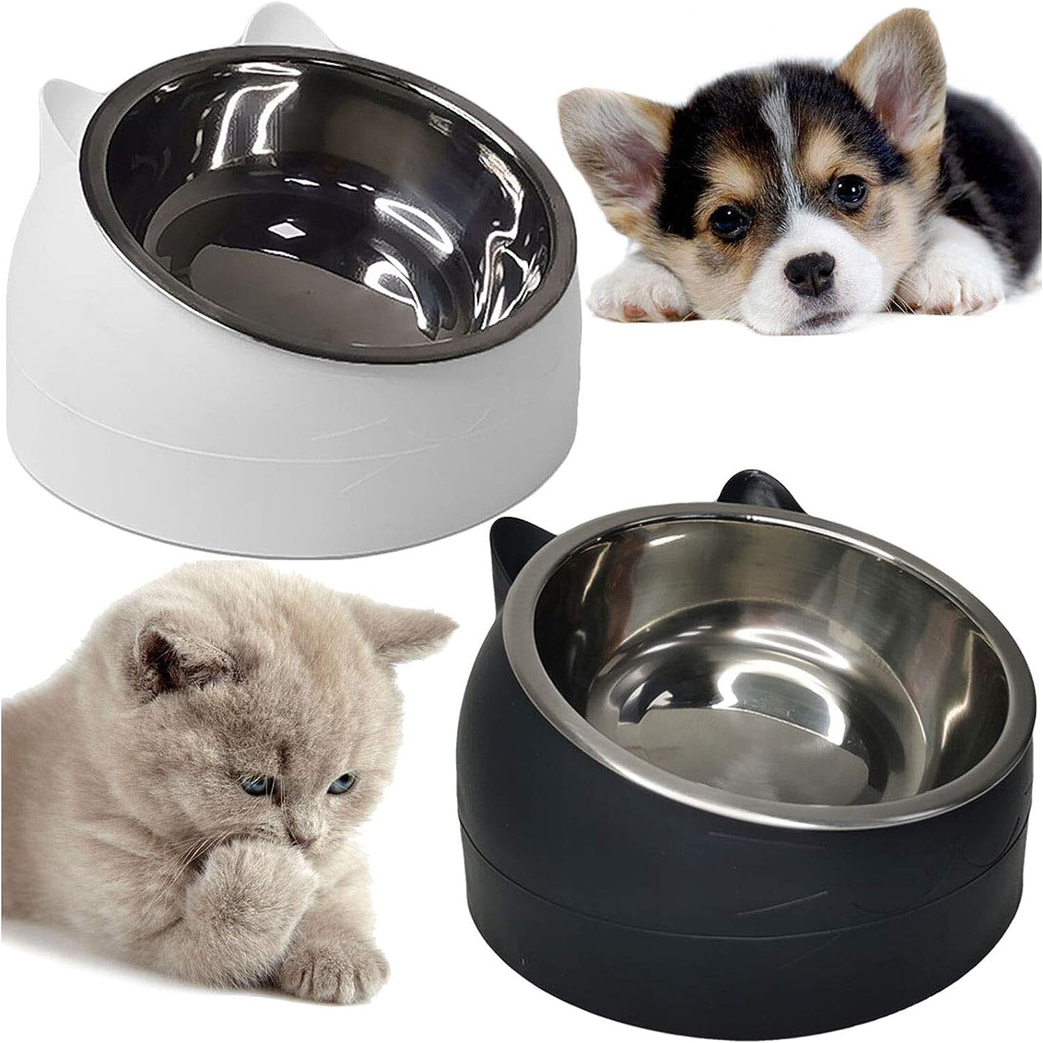 Premium Stainless Steel Cat & Dog Bowls - Non Slip Base for Food & Water Tumblr Cheap Pice
