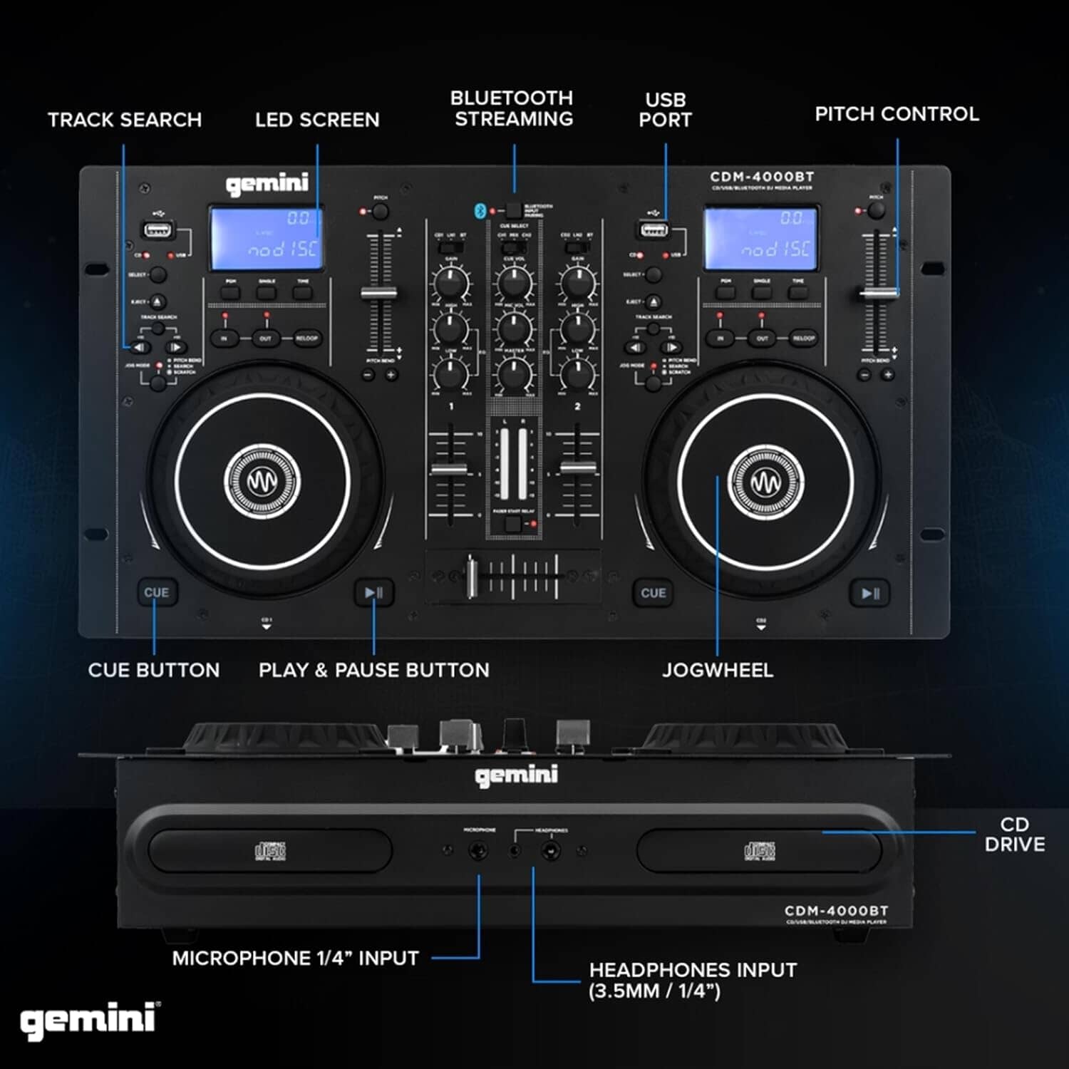 Gemini Sound CDM-4000BT DJ Mixer (Refurbished) Discount 2025 New