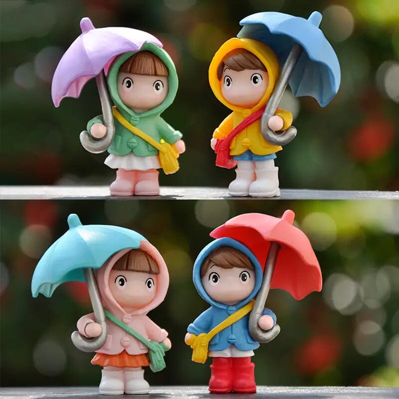 4-Piece Set: Umbrella Girl Figure Statue Cheap Affordable