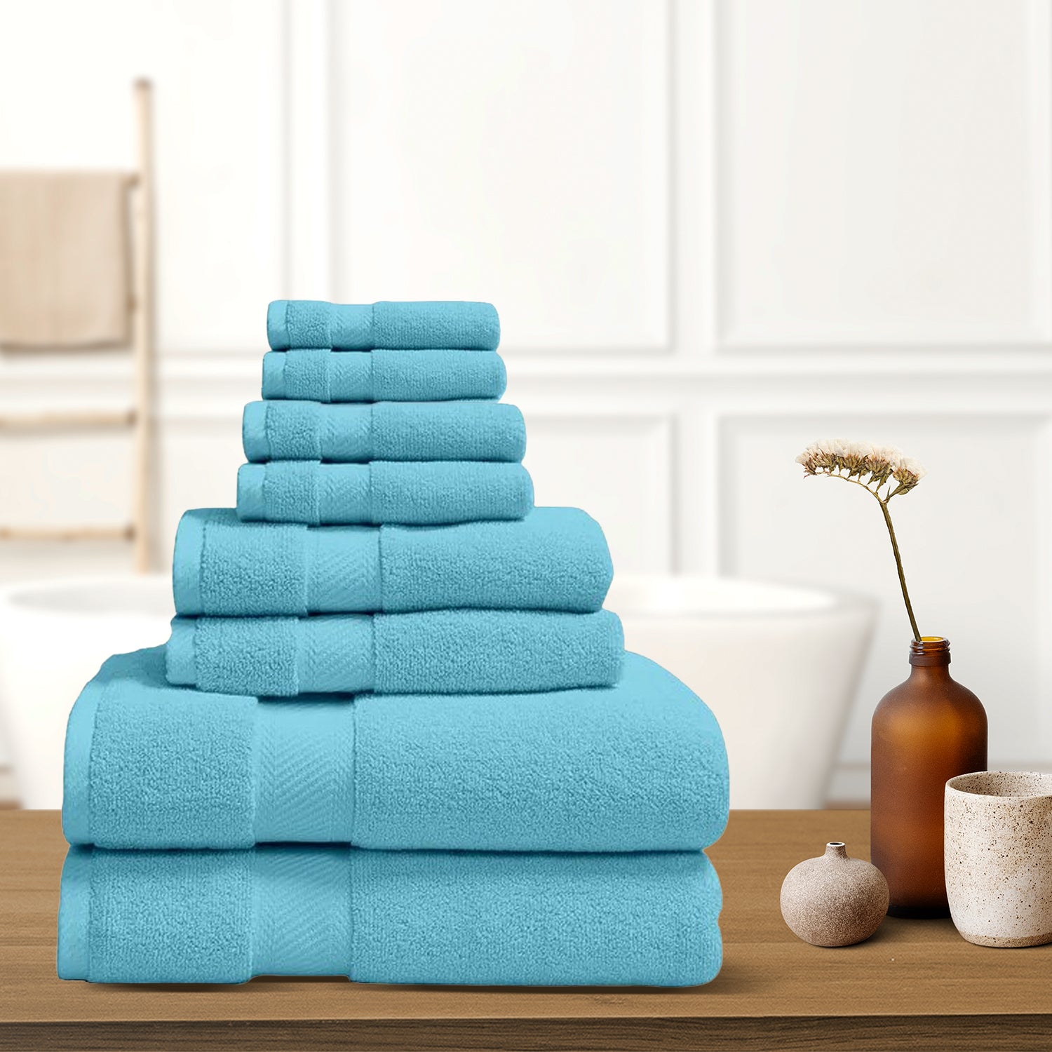 8-Piece: 100% Organic Cotton Bath Towel Set Buy Cheap 2025 Unisex