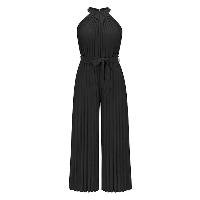 Women's Lace-Up Halter Casual Wide-Leg Jumpsuit Outlet Affordable