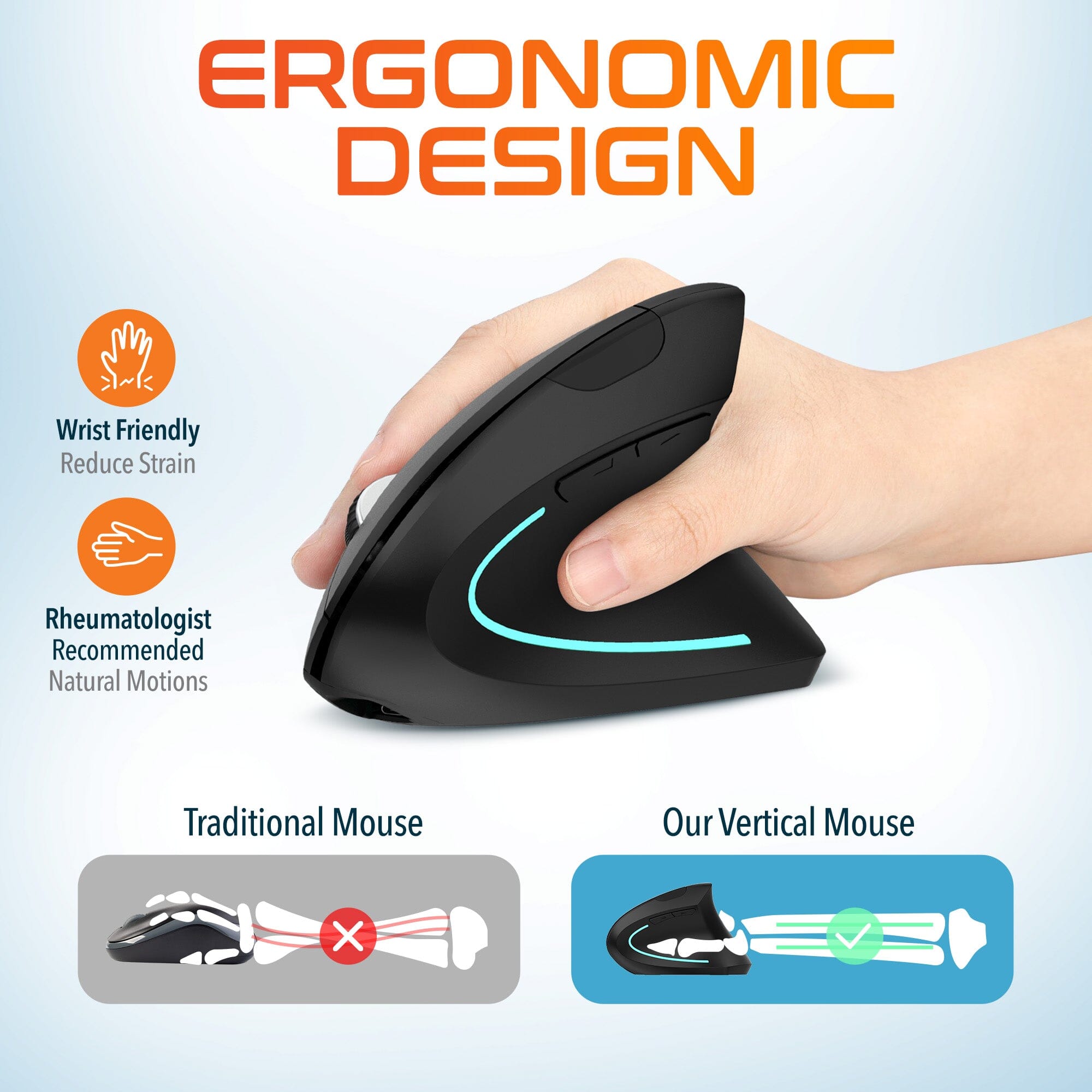 Delton S12 Ergonomic Vertical Rechargeable Wireless Mouse with Auto Pair USB Dongle Discount Looking For