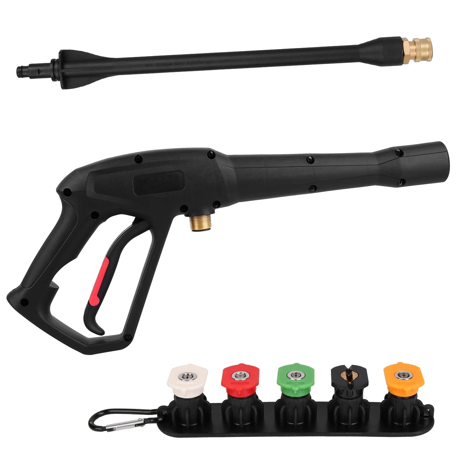 3000PSI Pressure Washer Gun Car Foam Sprayer with Jet Wand 5 Nozzle Tips M22-14 Connector In China Cheap Online