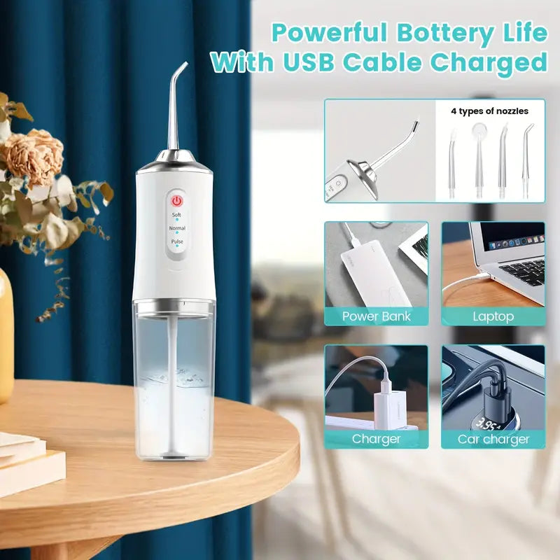 4-in-1 Cordless Water Flossers Oral Irrigator With DIY Mode 4 Jet Tips Perfect For Sale