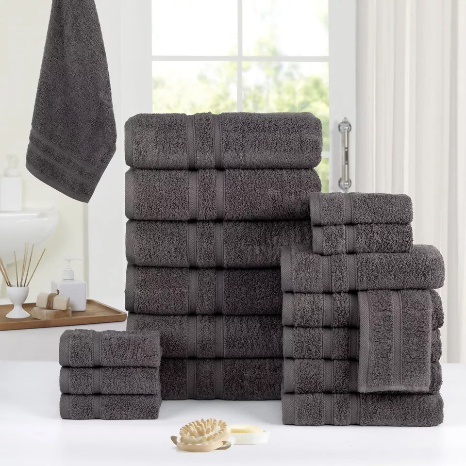 18-Piece: Bibb Home Zero Twist Egyptian Cotton Towel Set Footlocker Finishline Online