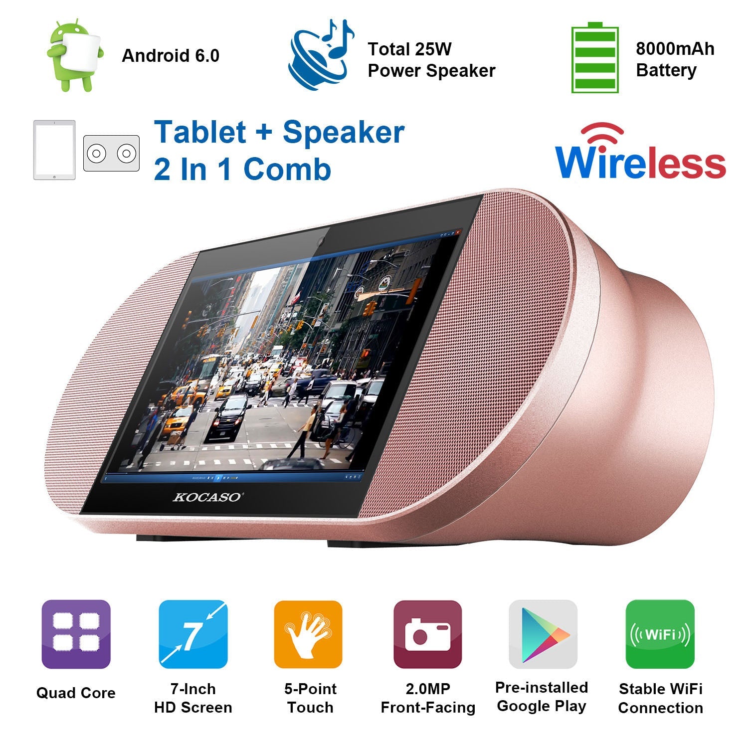 7-Inch Touch Screen Android Tablet PC with Wireless Speaker Cheap Extremely