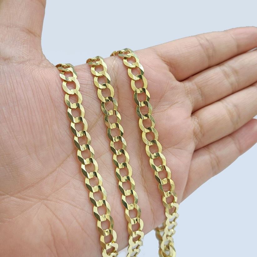 10K Yellow Gold Miami Cuban Curb Link Chain 6mm Necklace Outlet Extremely