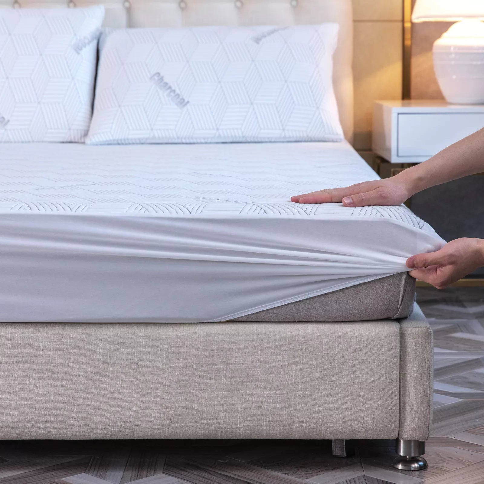 Bibb Home Charcoal Infused Waterproof Mattress Pad Best Seller For Sale