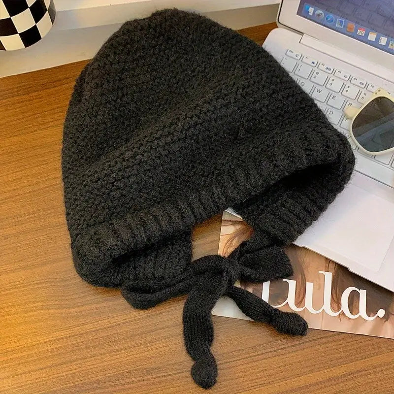 Winter Wool Knitted Hat Unisex Winter Striped Beanie with Ear Flaps Genuine Online