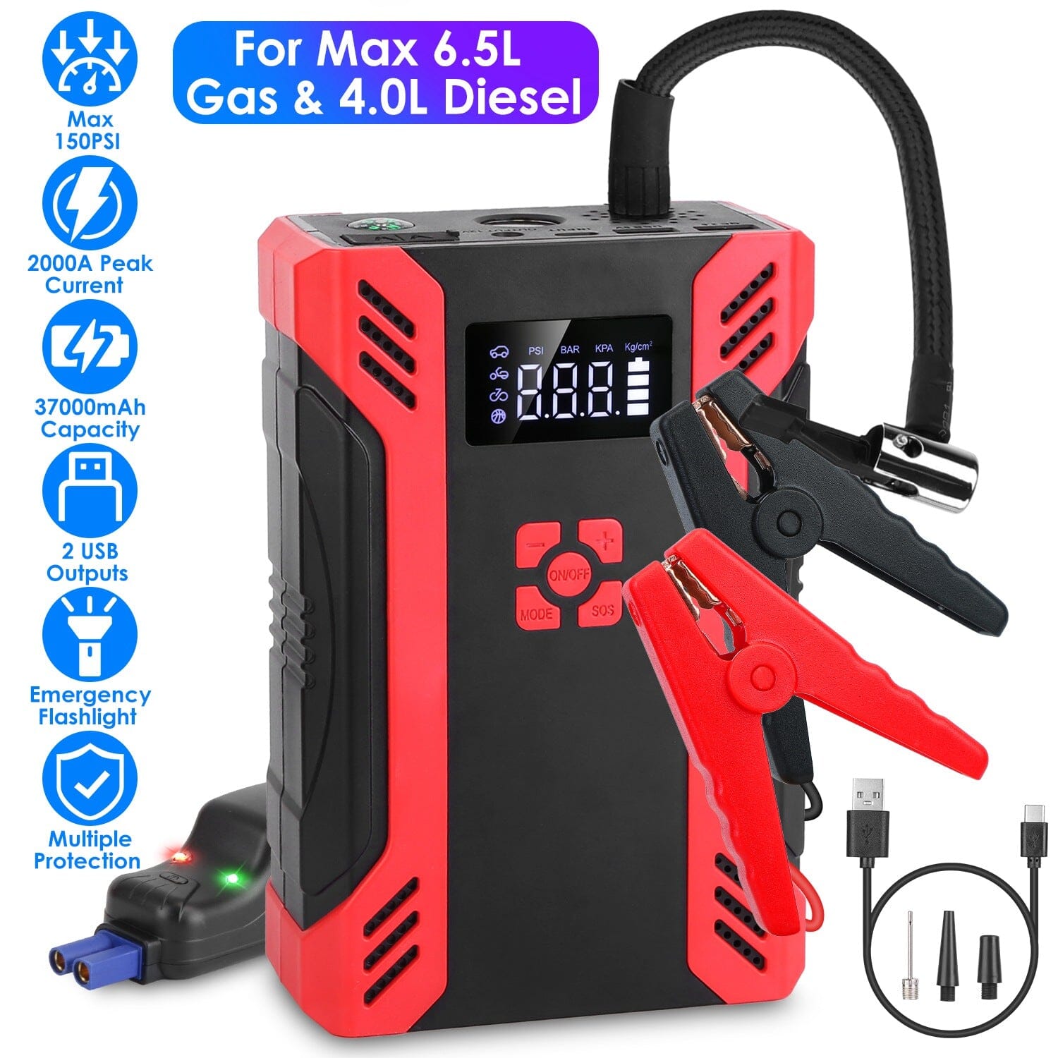 Car Jump Starter with Air Compressor Cheap Pice Free Shipping