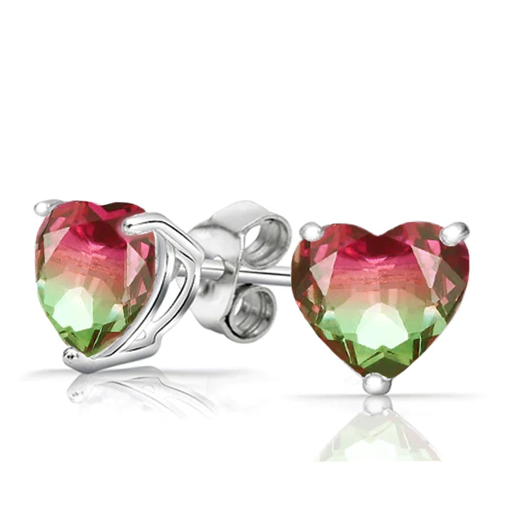 925 Sterling Silver Watermelon Tourmaline Earrings Clearance Perfect