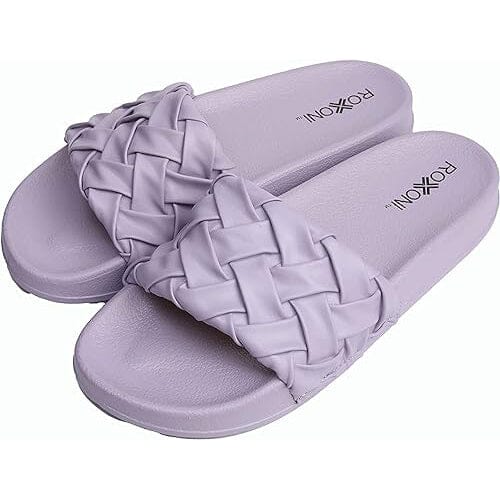 Roxoni Faux Leather Slides, Trendy Slides for Women Buy Cheap Authentic