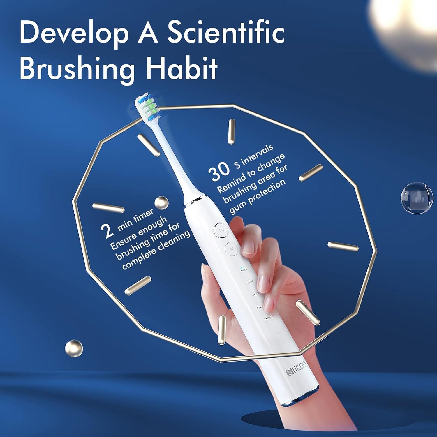 Slicoo Sonic Electric Toothbrush with 4 Brush Heads Wide Range Of Online