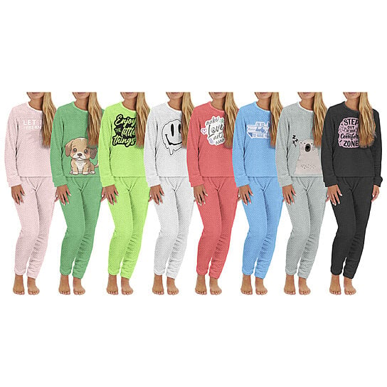 2-Piece Set: Women's Plush Popcorn Knit Top and Jogger Pants Pajama Set (Plus Size) Sale New Styles