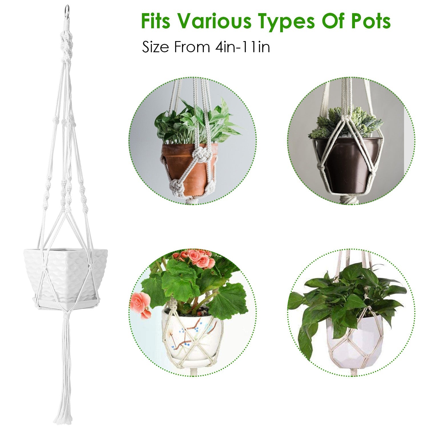 2-Piece: Plant Hanger Flowerpot Net Bag Cheap Sale Brand New Unisex