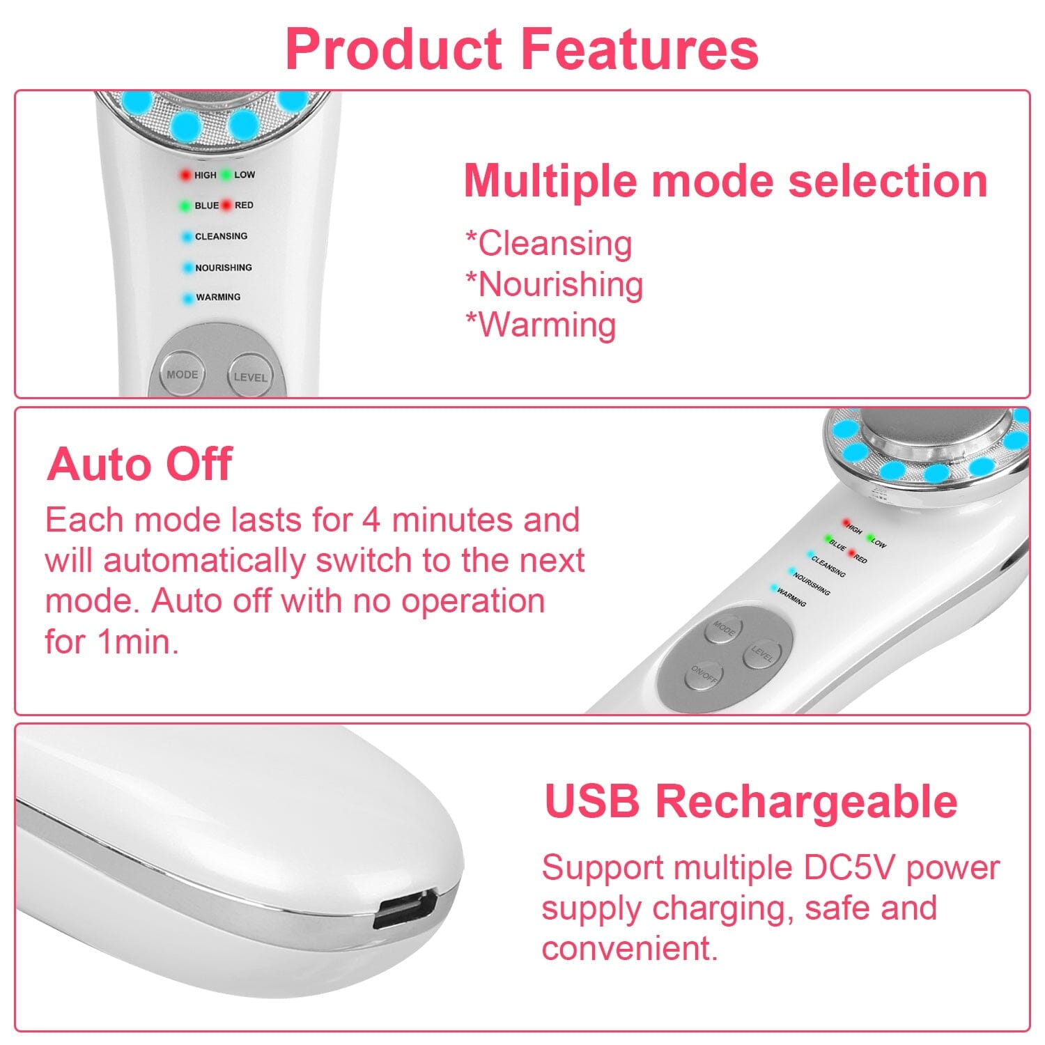 7-in-1 Facial Massager Ultrasonic High Frequency Face Lifting Machine In China Cheap Pice