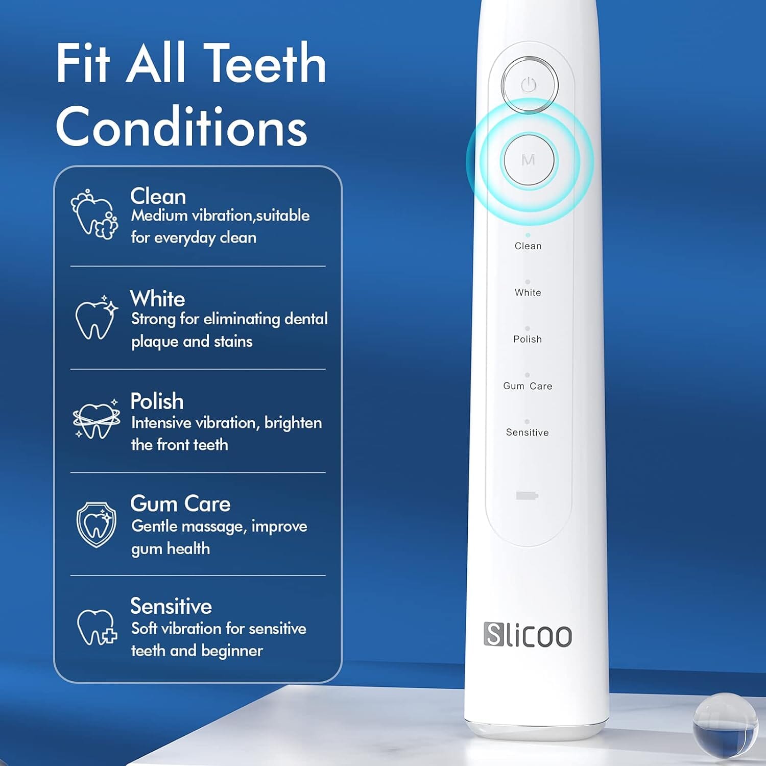 Slicoo Sonic Electric Toothbrush with 4 Brush Heads Wide Range Of Online