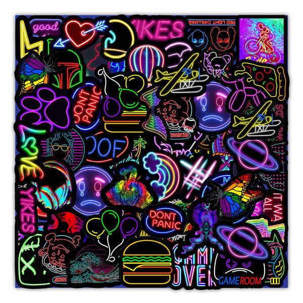 100-Piece: Cartoon Neon Light Graffiti Stickers Discount Codes Really Cheap