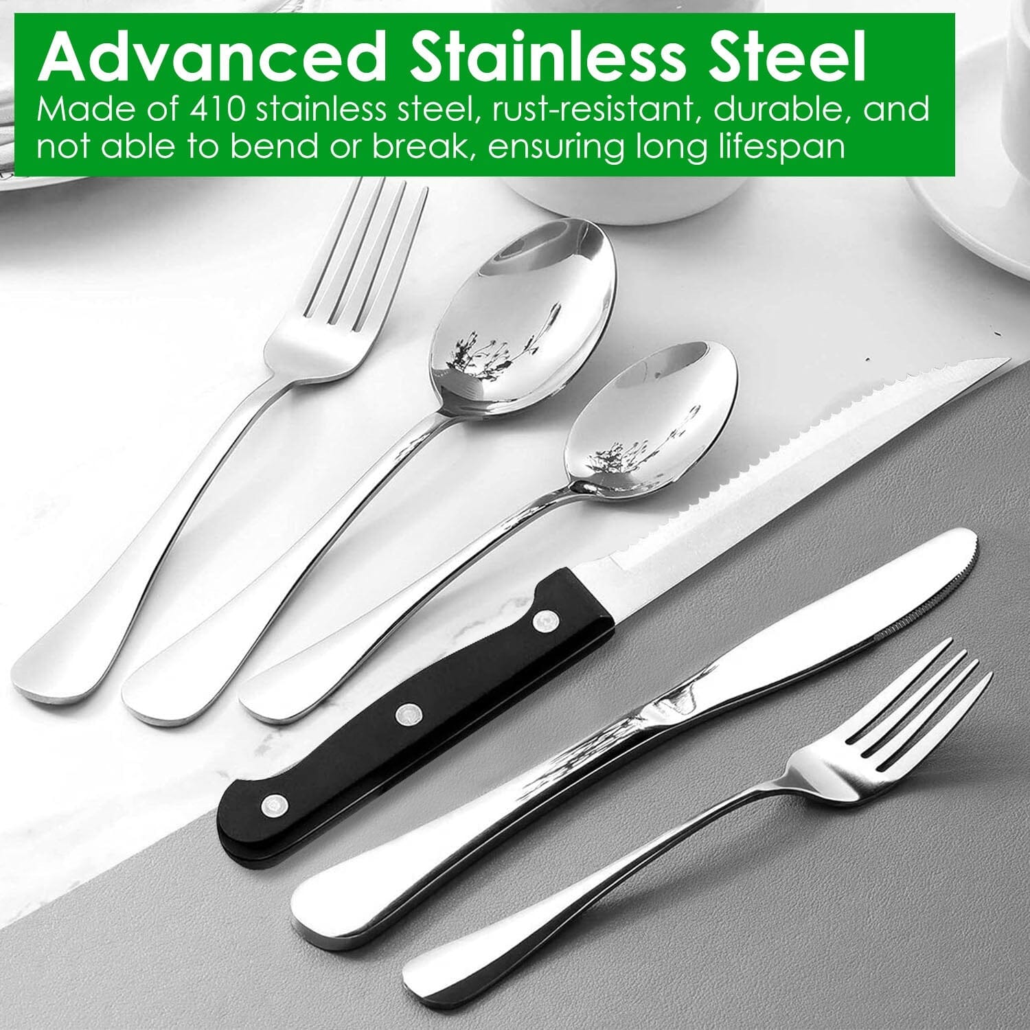 48-Piece: Stainless Steel Silverware Cutlery Set Fast Delivery For Sale