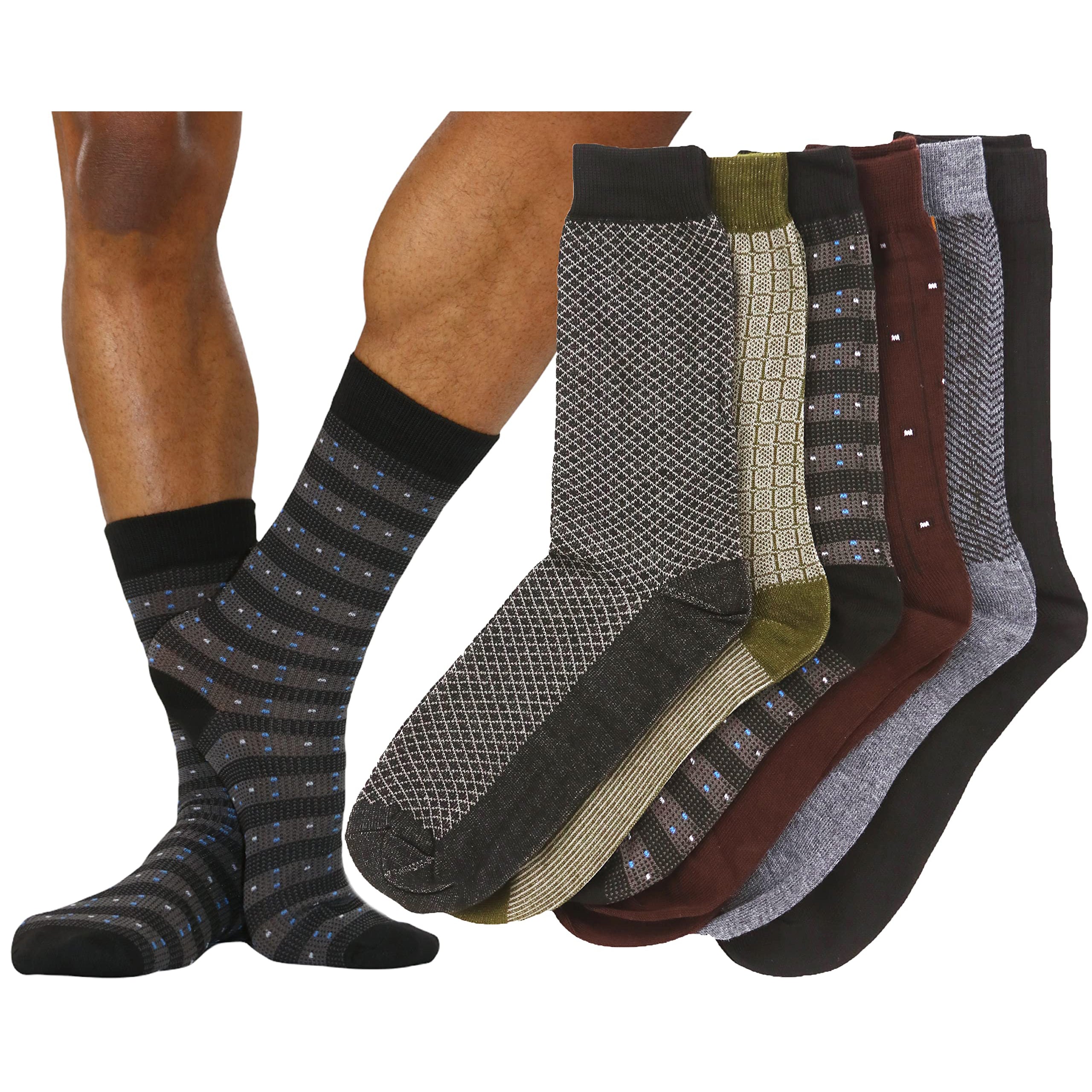 6-Pack: ToBeInStyle Men's Patterned Dress Socks Cheap Sale Brand New Unisex