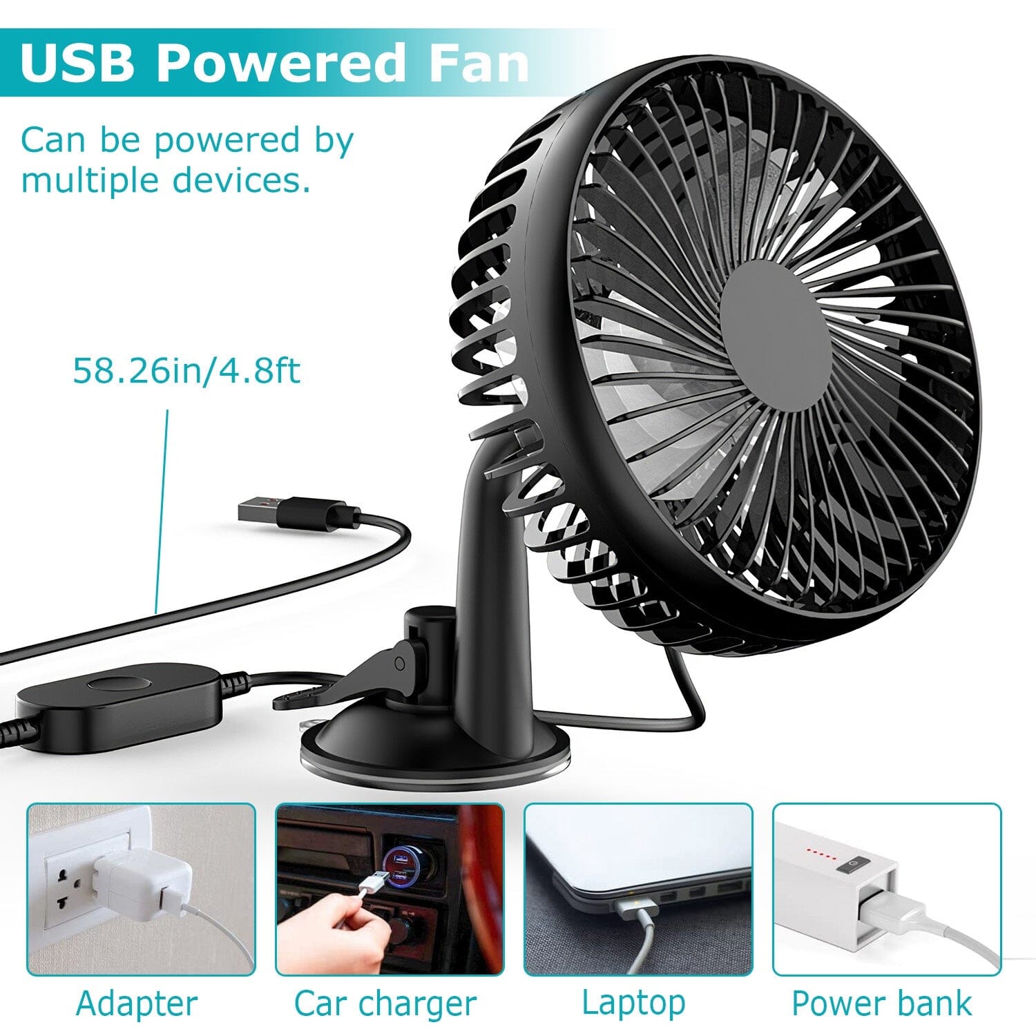 Portable Rotatable Car Cooling Fan Sale 100% Authentic