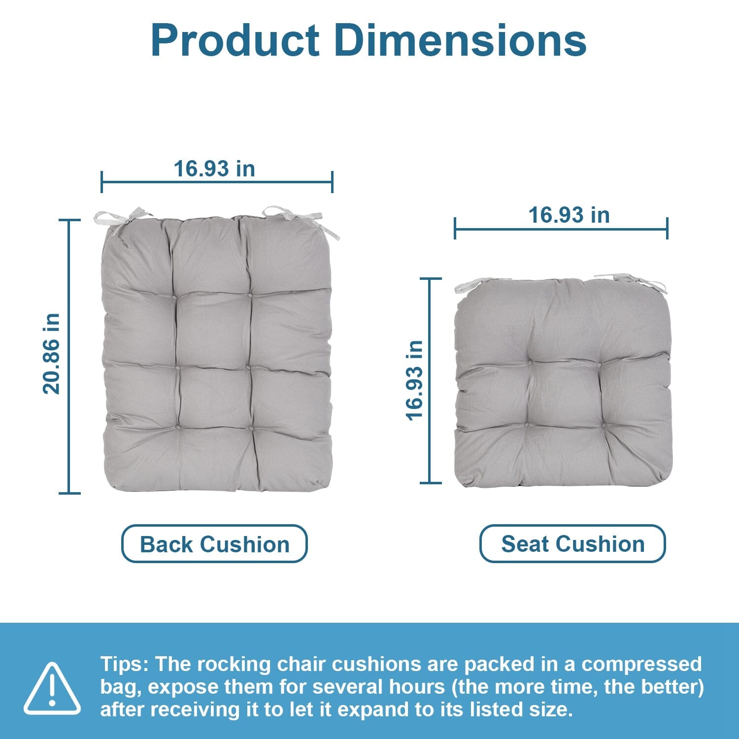 2-Piece Set: Rocking Chair Cushion with Non-Slip Ties Polyester Fiber Filling Clearance Cheap Real