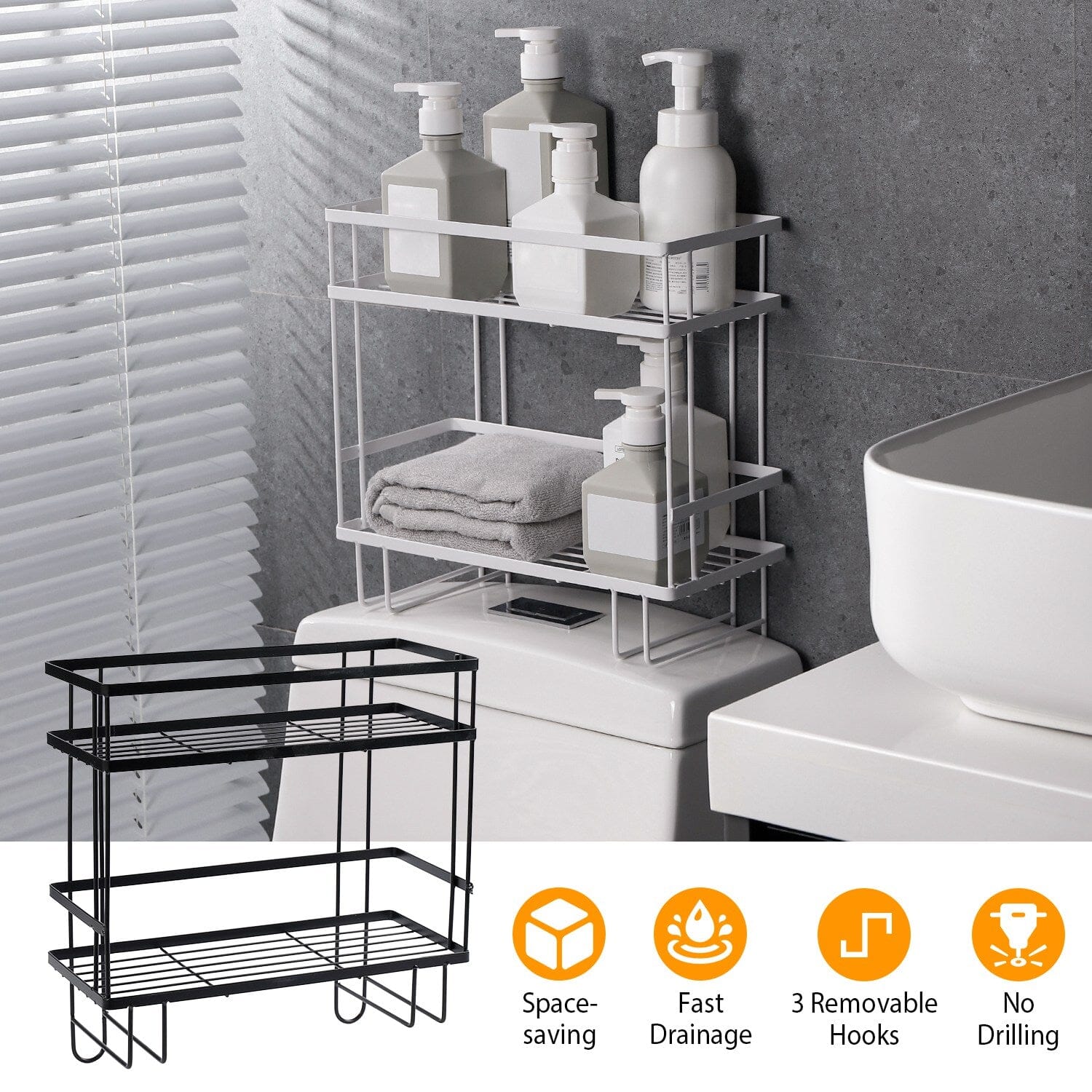 2-Tier Over the Toilet Storage Shelf Rack Clearance Online