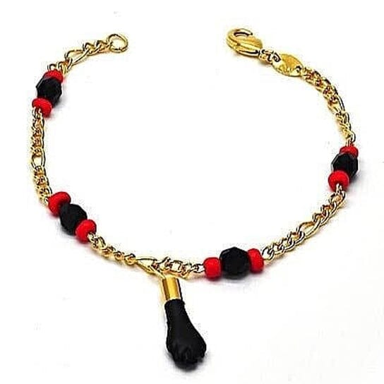 Unisex 18k Gold Filled High Polish Finish Azabachi Charm Bracelet Recommend Cheap Pice