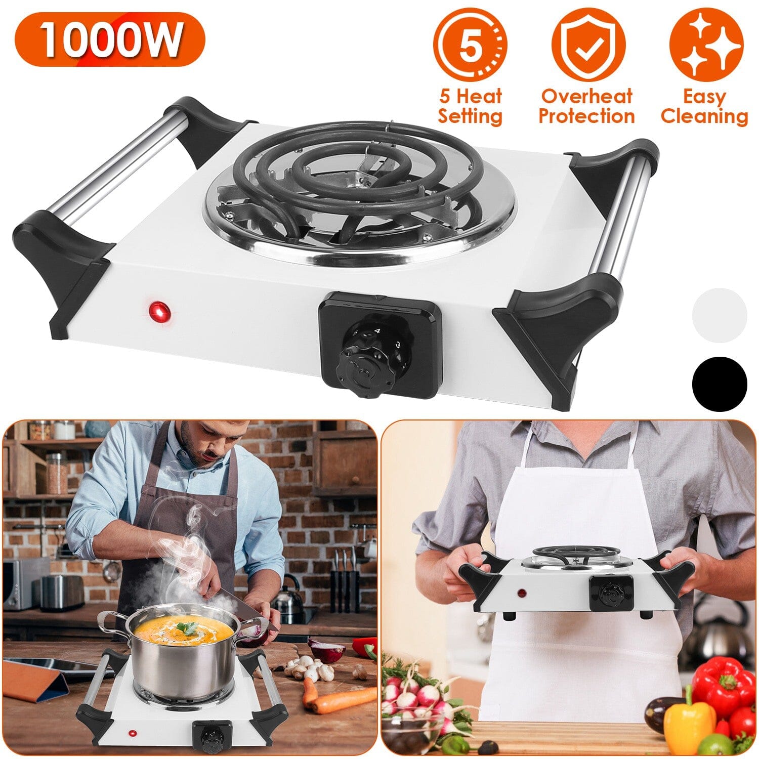 1000W Electric Burner Portable Coil Heating Hot Plate Stove Countertop Online Online With Mastercard