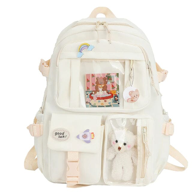 Cute Waterproof Multi-Pocket Women Backpacks with Bear Doll Clearance Good Selling