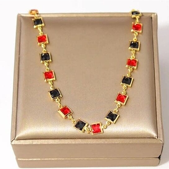 Red And Crystal Square Ankle Bracelet In China Cheap Pice