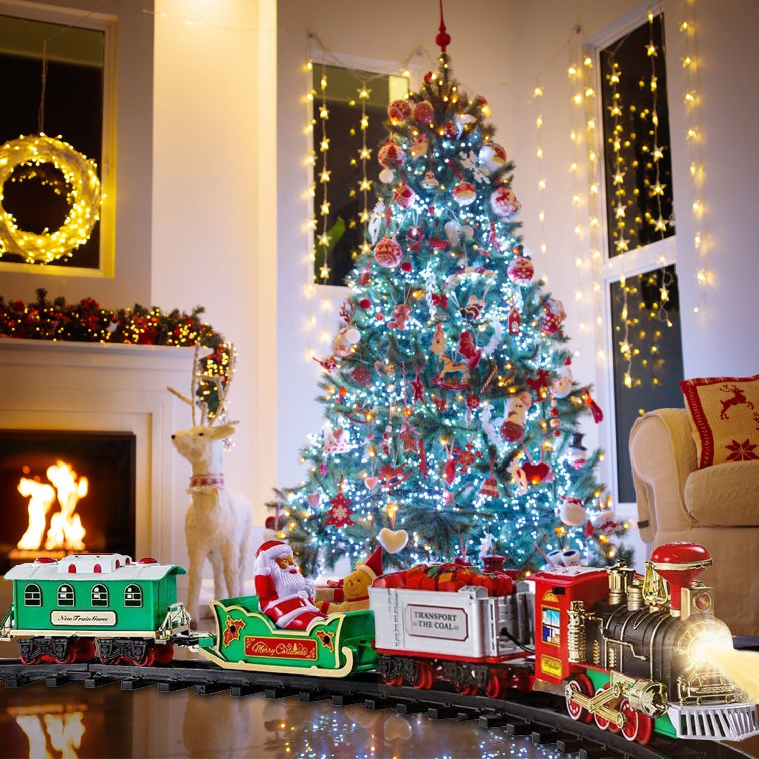 Electric Train Christmas Kid Toy Set Fashionable For Sale