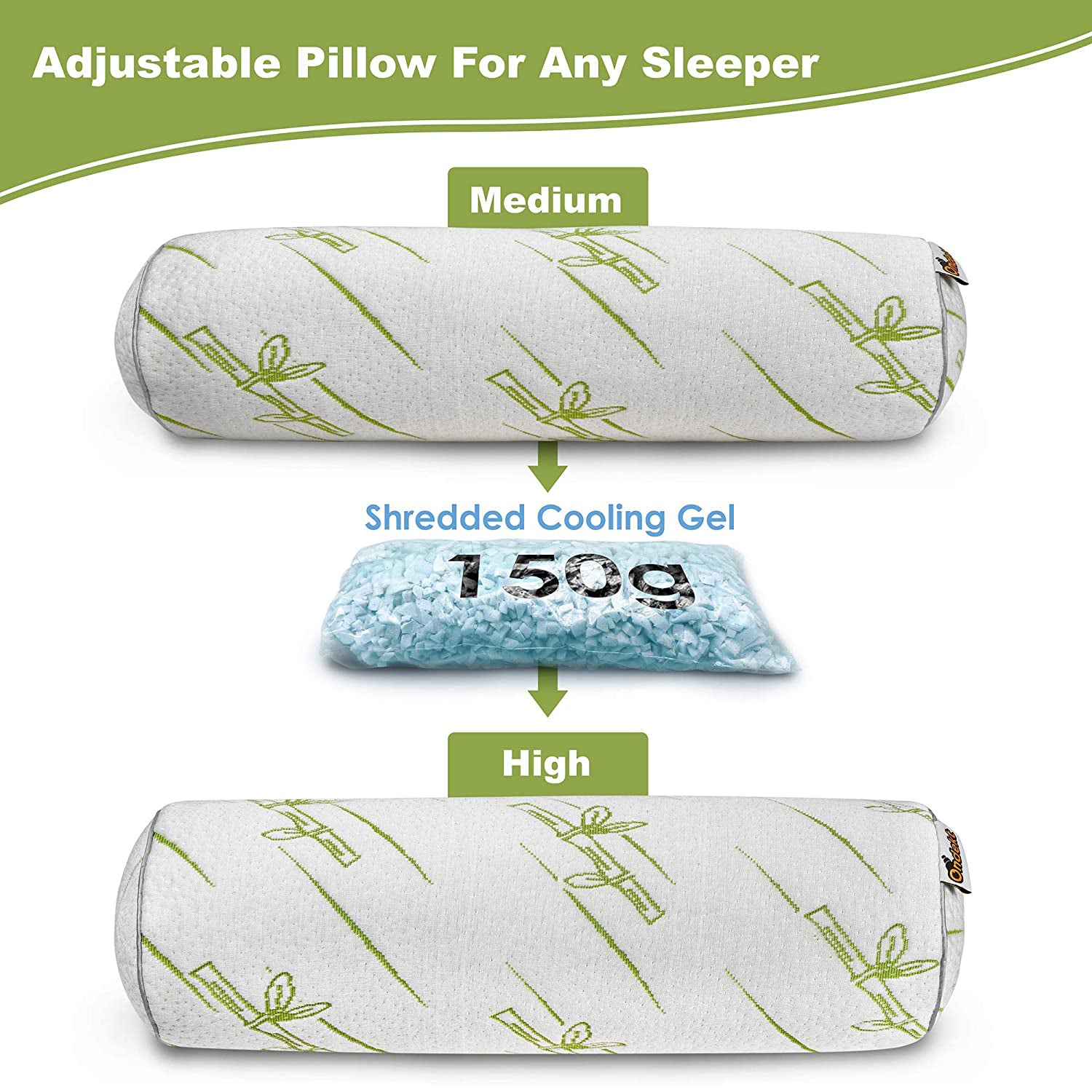 Neck Roll Pillow with Blue Shredded Foam Filling for Sleeping or Support Free Shipping In China