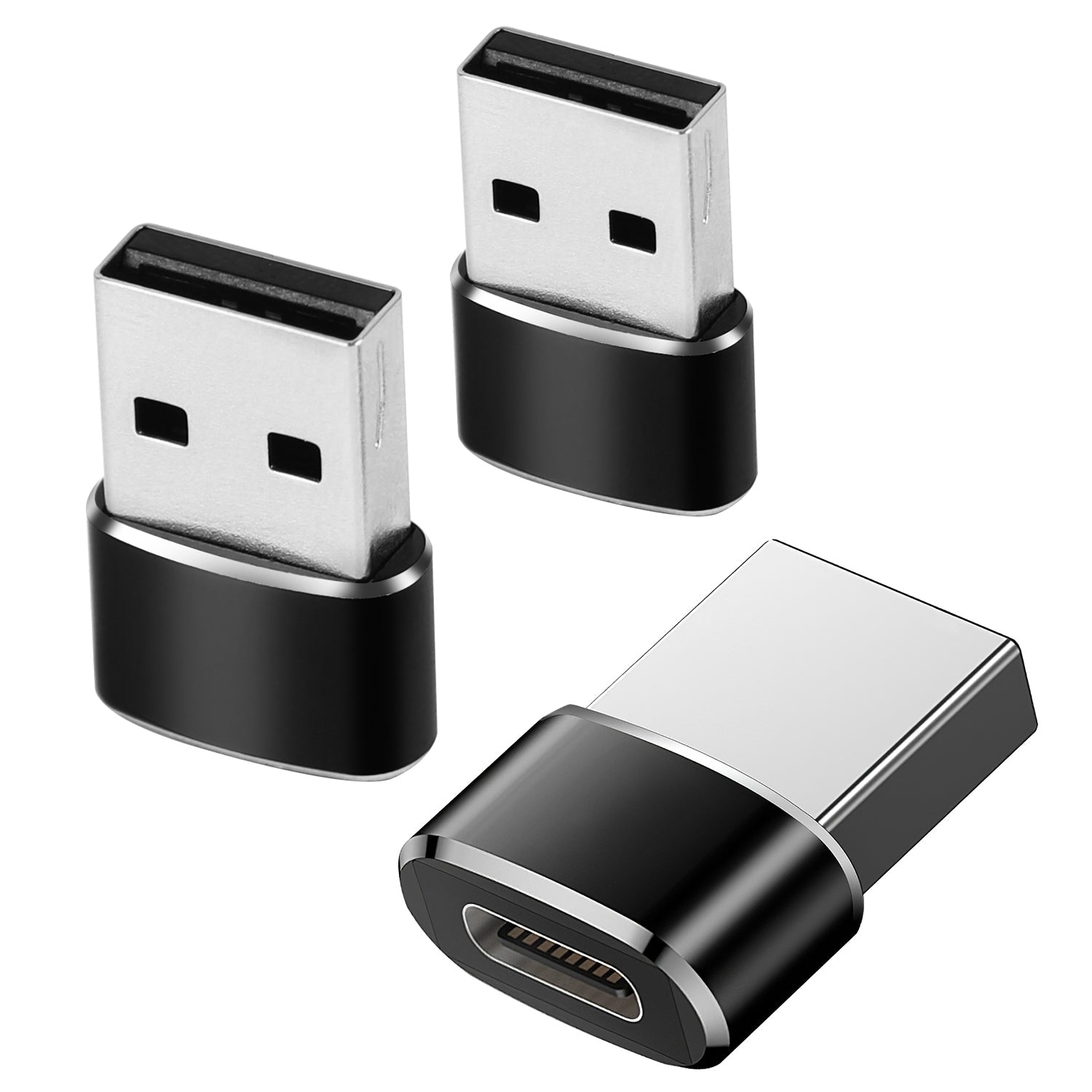 3-Pack: USB C Type-C Female to USB Type A Male Port Converter Outlet View