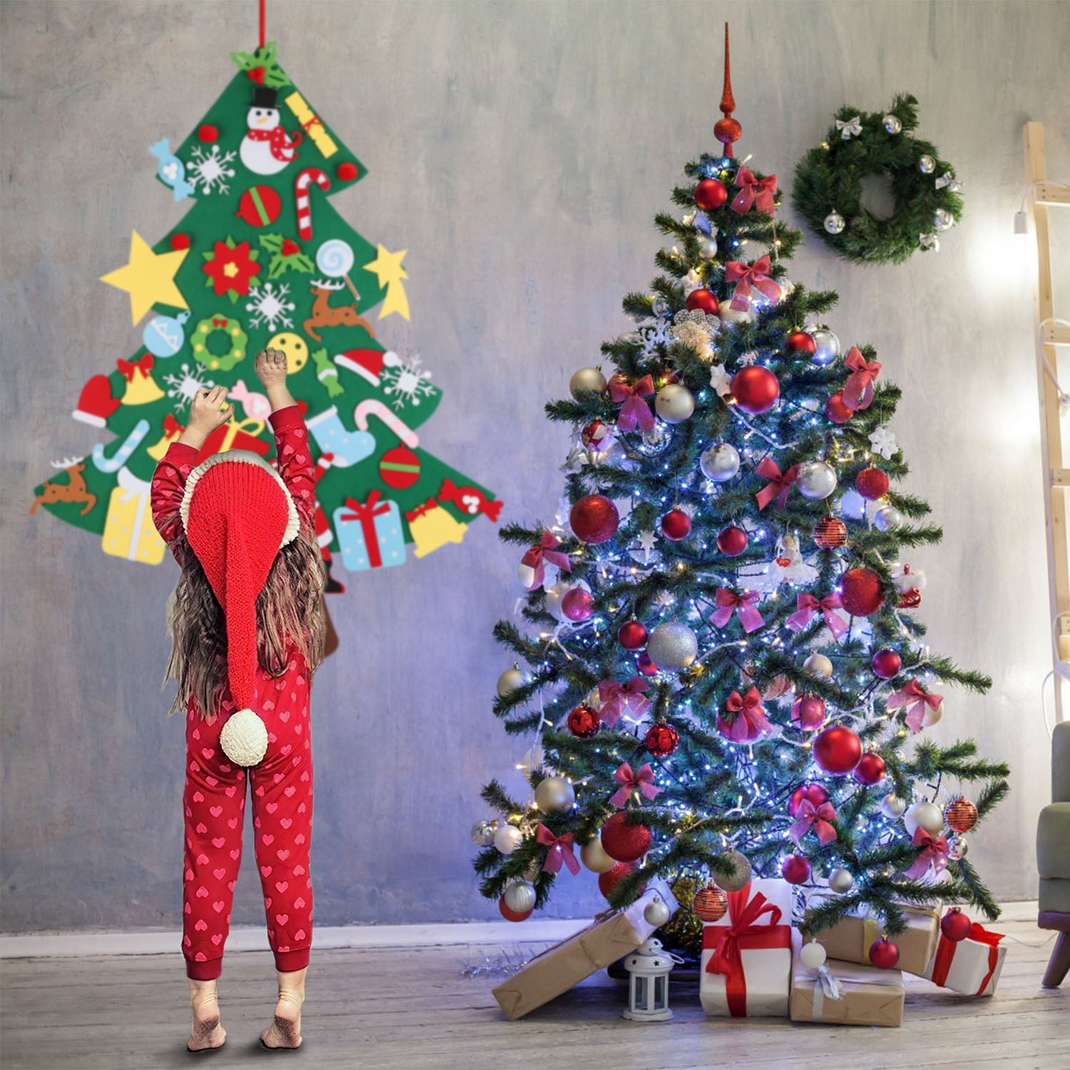 41-Piece: DIY Felt Christmas Tree Detachable Ornaments for Kids New Arrival Cheap Pice