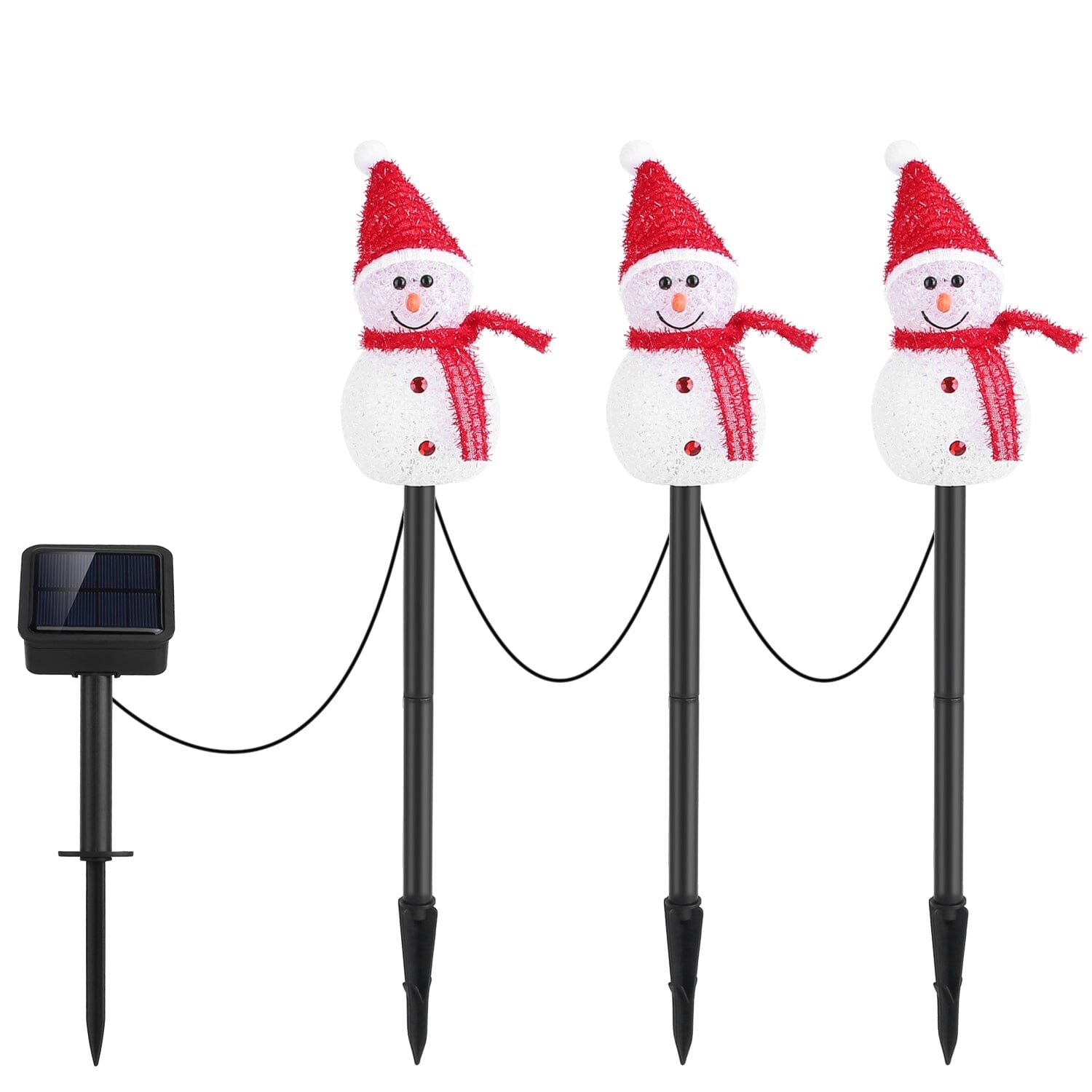 Solar Powered Lamp 3 Snowmen Garden Stake Light Cheap Sale Footlocker Finishline