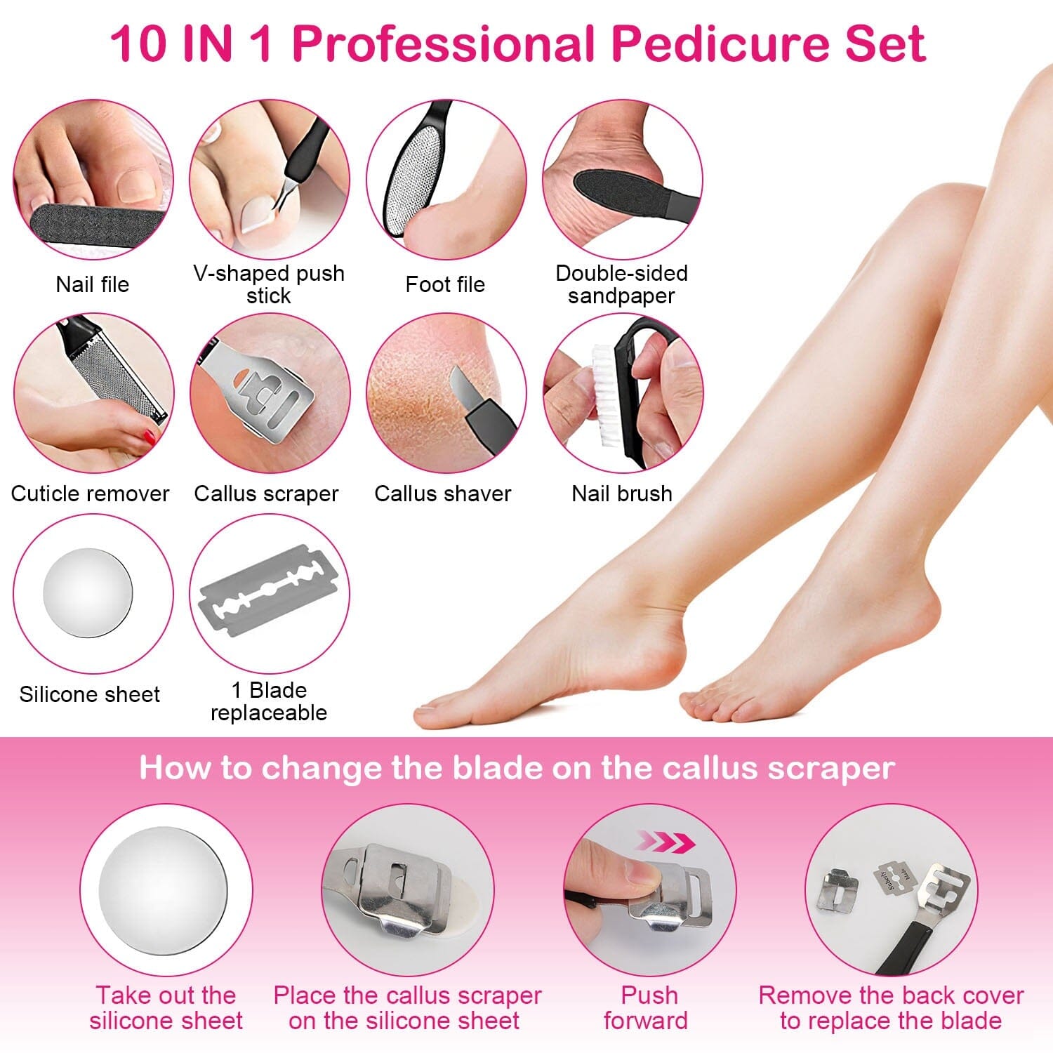 17-Pieces Set: Electric Foot Callus Remover with Vacuum Foot Grinder Rechargeable Discount Wholesale