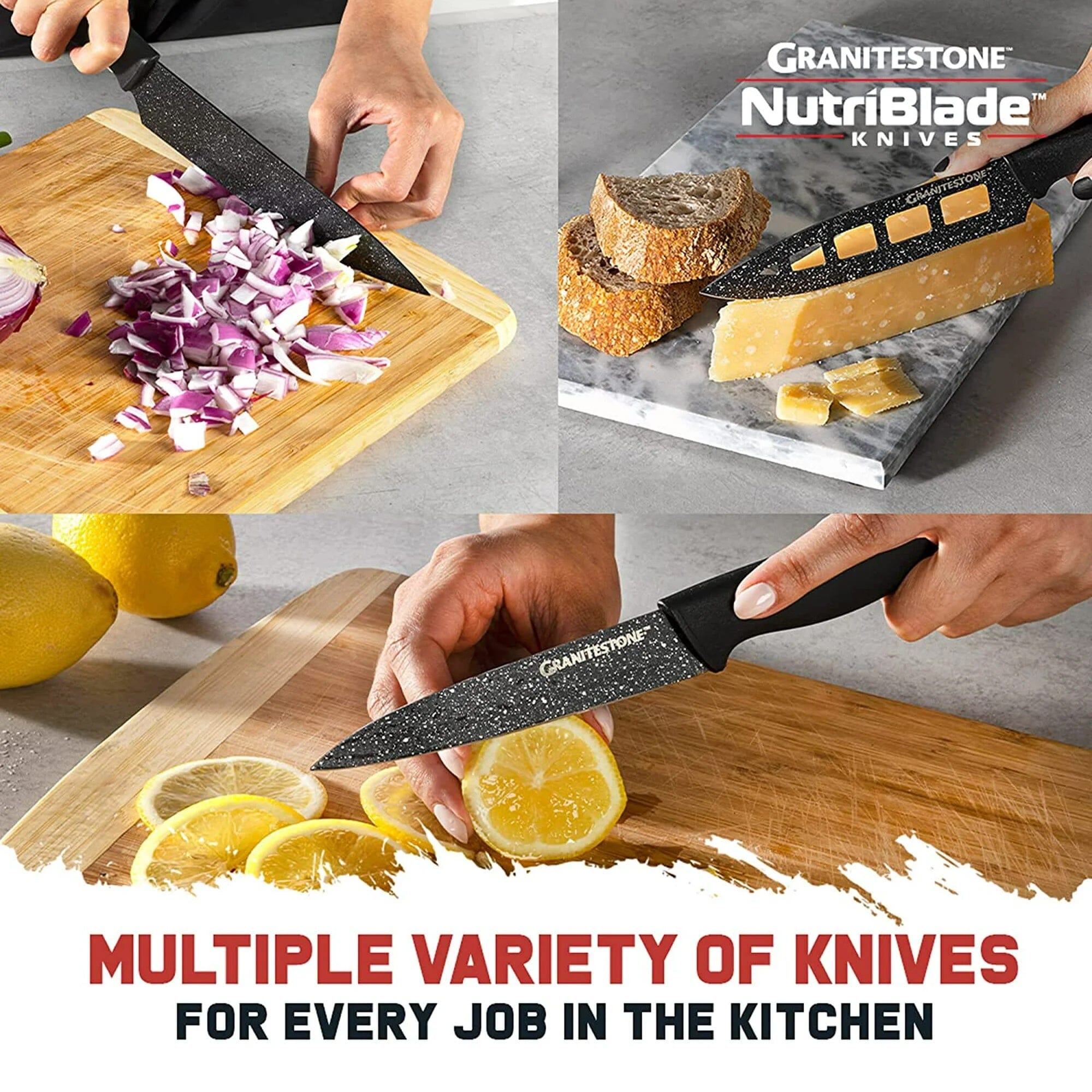 6-Piece: Granitestone Nutriblade Knives Set Cheap Sale Choice