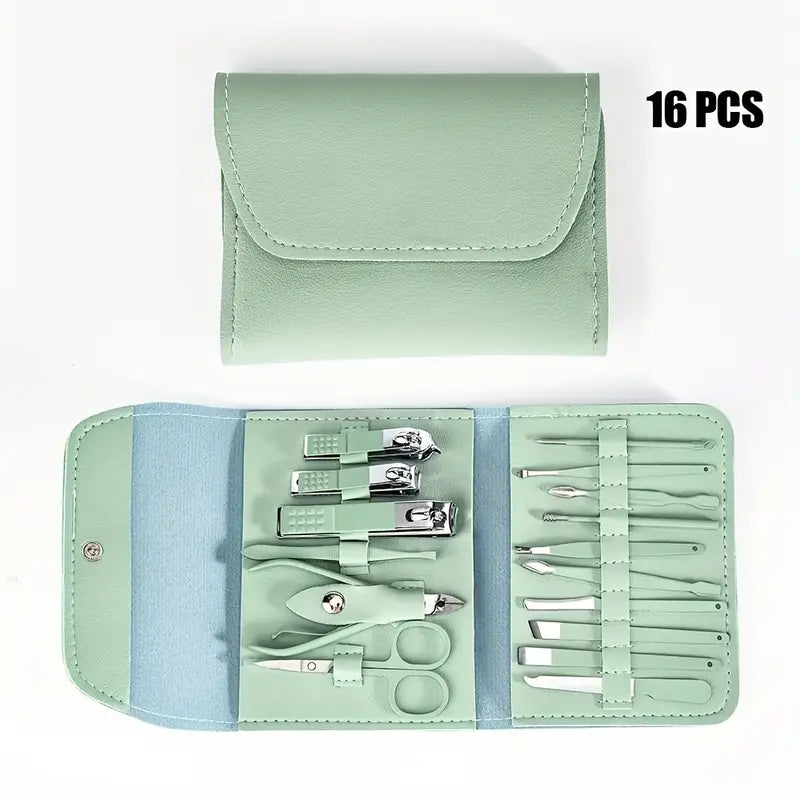 16-Pieces: Nail Clippers Manicure Tool Set with Portable Travel Case Free Shipping Official