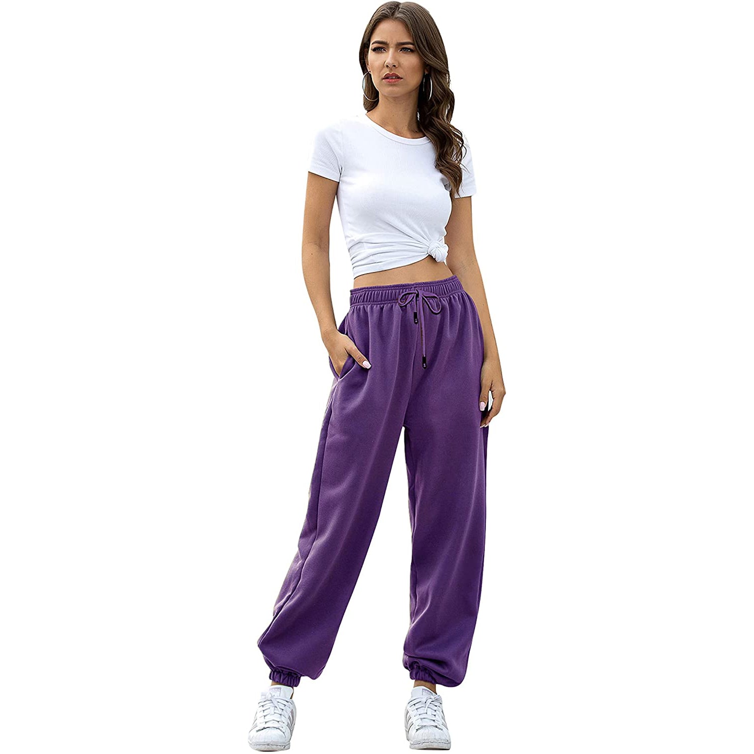 Womens Belted Sweatpants with Pockets Sale Fast Delivery