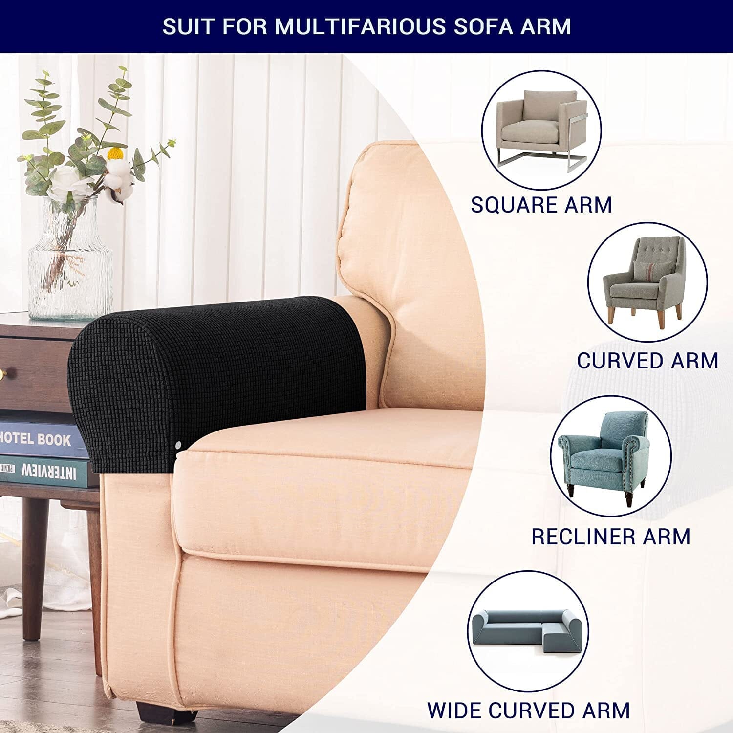 2-Piece: Jacquard Sofa Armrest Slipcover Where To Buy Cheap Real