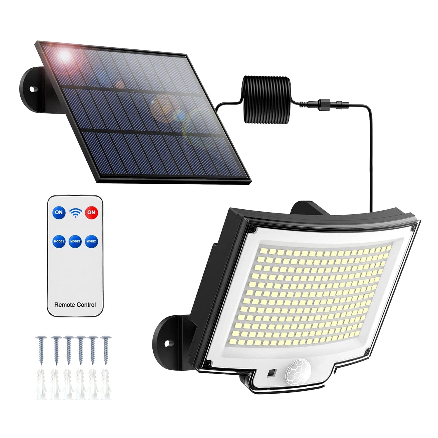 Solar Powered Flood Light Solar IP65 Waterproof Motion Sensor with Remote With Credit Card Cheap Online