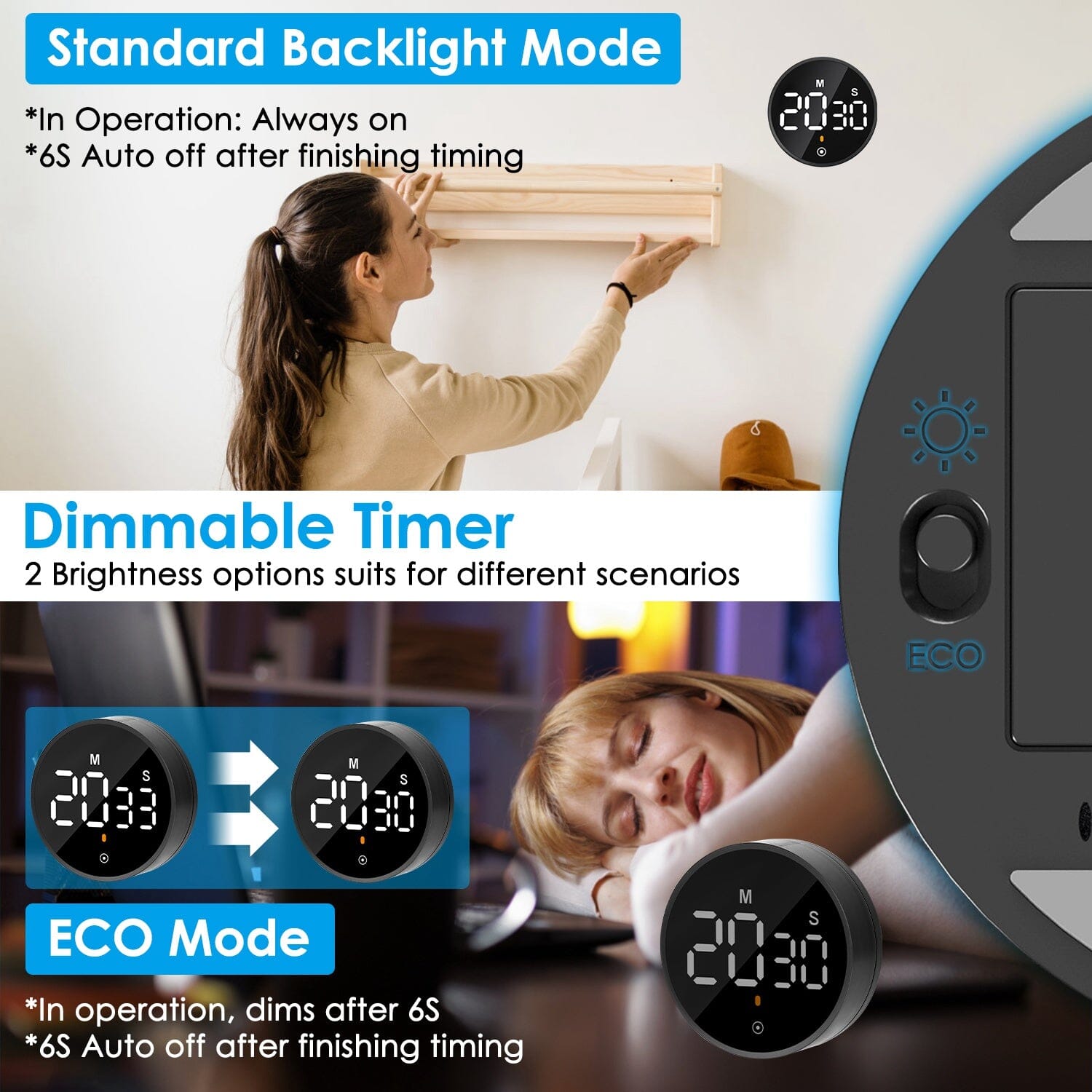 2.79 LED Digital Electronic Countdown Timer Dimmable Mutable Magnetic Clock Perfect Sale Online