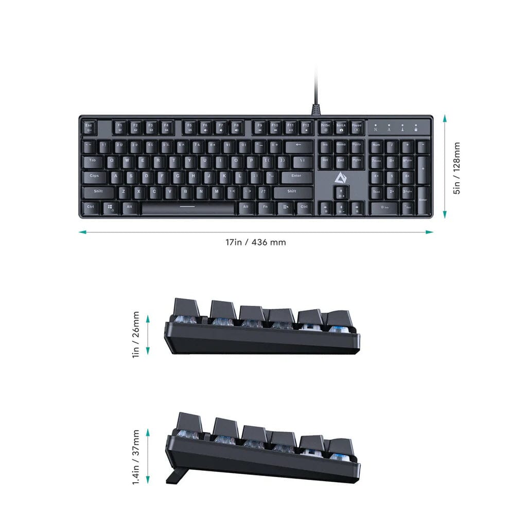AUKEY KMG16 Mechanical Keyboard Blue Switches 104key Official Cheap Online
