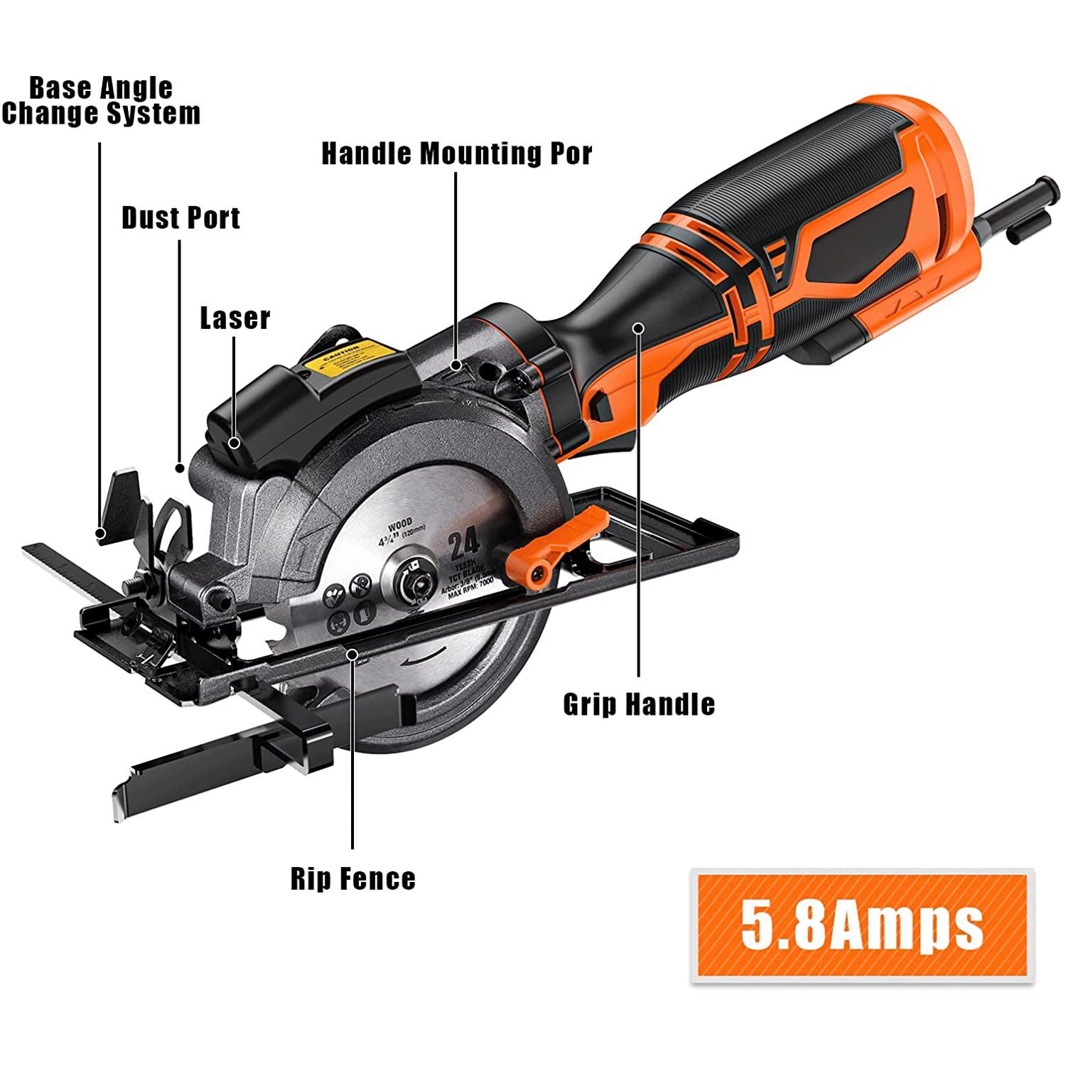 5.8A 3500RPM Mini Circular Saw Visit New Sale Online